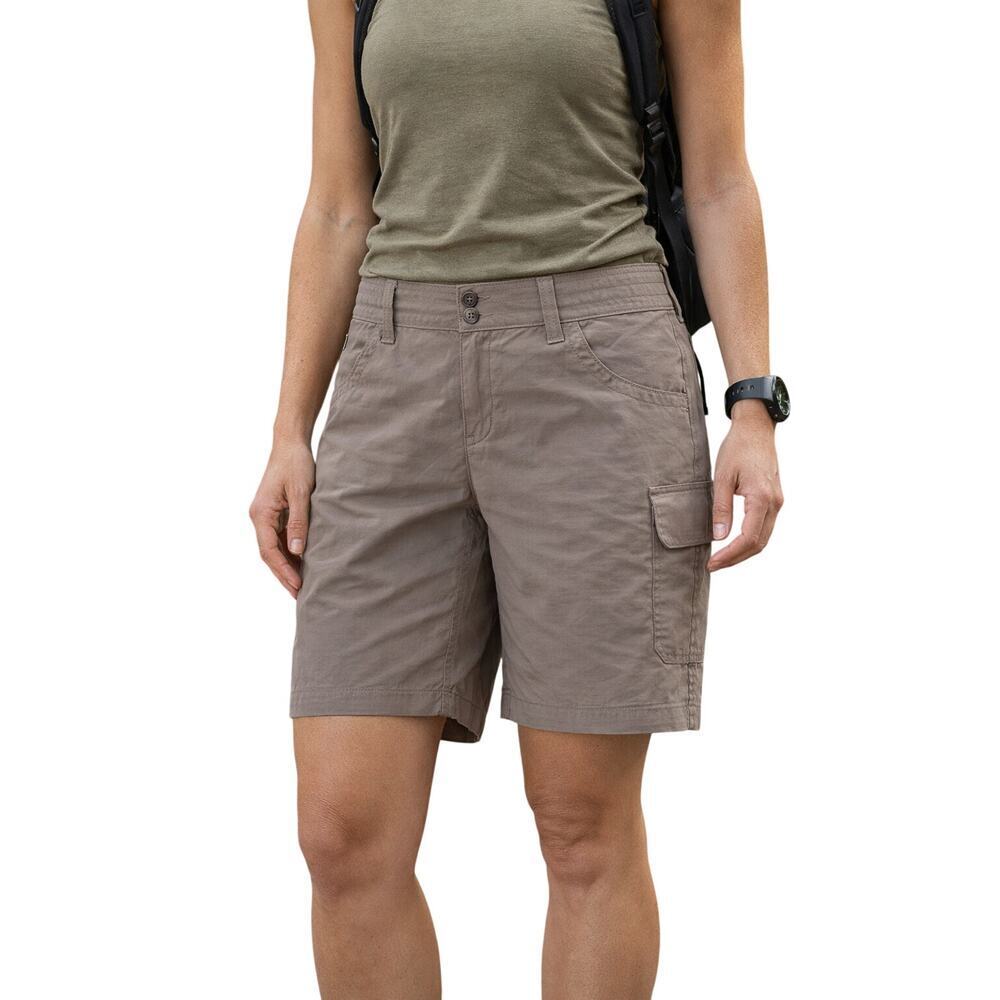 REI Womens Khaki Cargo Adventure Shorts 9" Inseam Size 4